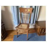 Caned pressed back chair