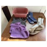 Knitted slippers, Carhartt socks