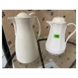 White insulated coffee carafes (2)