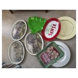 Currier & Ives, holiday trays, chargers