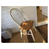 Natural & white dining chair