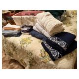 Laundry basket of bath towels