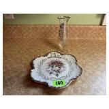 25th Anniversary decorative plate, floral vase