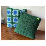 Granny square, crocheted throw pillows (2)