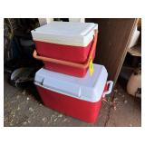 Thermos, Rubbermaid coolers (2)