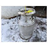 Silver painted milk can