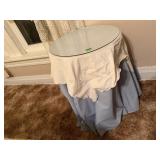Round side table, tablecloths