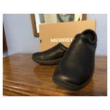 Merrell black smooth slip on shoes
