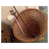 Flamingo garden stake, basket