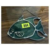Fish stained glass window hanging