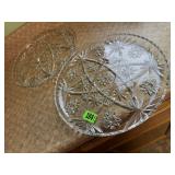 Glass serving platters (2)