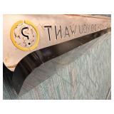 Metal sign, 12 foot long by 15 inches tall