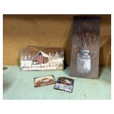 Hand painted wood shingles, artwork