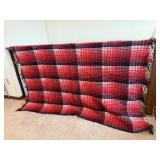 Reversible wool plaid blanket