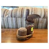 Pelican wood carving