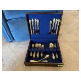 Gold plated silverware set