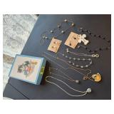 Beaded, costume jewelry necklaces, NOS earrings