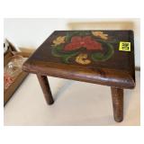 Hand tole painted step stool