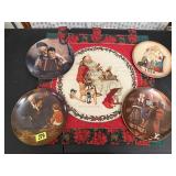 Norman Rockwell lot, decorative plates, wall