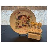 Angel trinket box, 1984 Christmas plate
