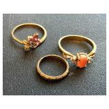 Gold, gemstone rings