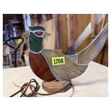 Stained glass pheasant lamp