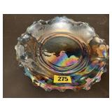 Carnival glass fluted bowl