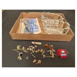 Knife rests, bow ties, tie tacks, cuff links