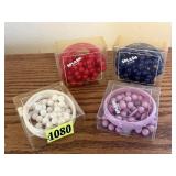 Vintage jewelry sets (4), beaded necklace, bangles