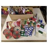 Paper products, plates, gift bags, wrapping paper,