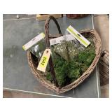 Heart basket of floral moss