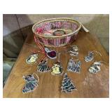 Stained glass, metal ornaments