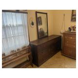 Dresser with attached mirror