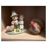 Thanksgiving ceramics, Pilgrims, turkey