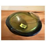 Green apple blown glass dish