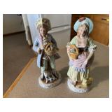 Victorian gent & lady statues