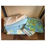 Vintage teal fabric yardage