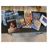 Mesh tote bag, quilting books