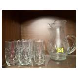 Princess House beverage set,pitcher, drinking