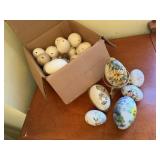 Mixed box of painted, blank eggs