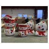 Snowman mugs, planters