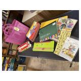 Carry tote, paper, paper cutter, stickers