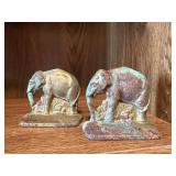 Brass elephant bookends