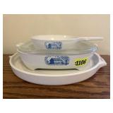 Amana Corningware browning skillets, pizza crisper