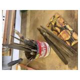 Butternut can, metal files, punches