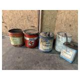 Vintage fuel, lubricant cans