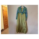 Handmade lime green gown, wrap