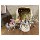 Nativity pieces, basket