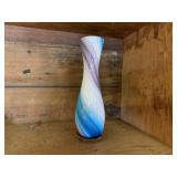 Blown glass swirled vase