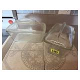 Vintage loaf covered baking dishes (2)